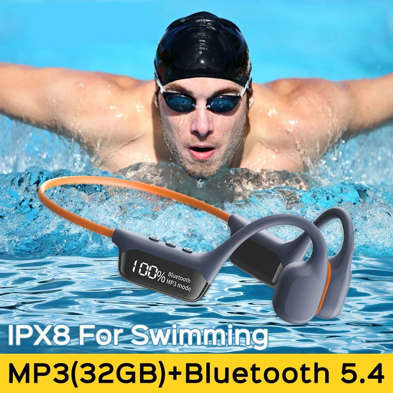 Bone Conduction Running Headphones - LonMao S10 Draadloze IPX8 Zwemmen Beenconductie
