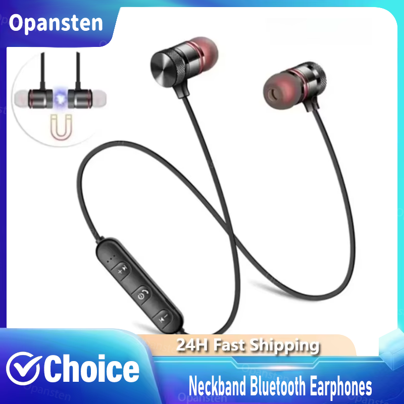 Magnetic Neckband Sports Earphones - Bluetooth-oordopjes met nekband, magnetisch, 4.2, dubbele