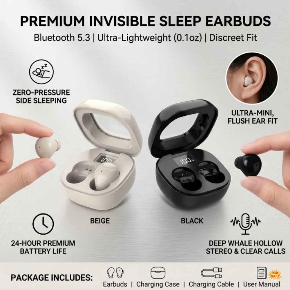 Sleep Mask Headphones Bluetooth - Ultrakleine TWS draadloze oordopjes Bluetooth 5.3