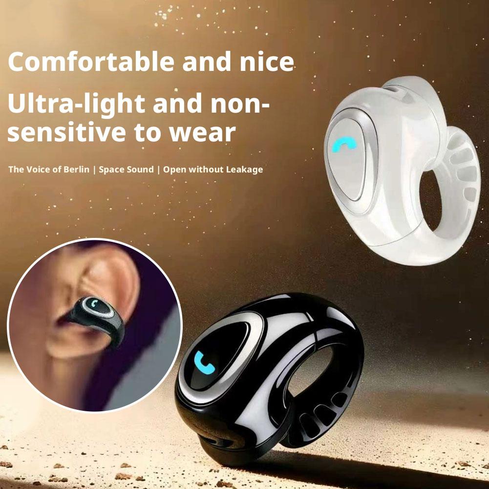 Open Ear Air Conduction Headphones - Bluetooth Draadloze oorclip Enkele hoofdtelefoon Open-oor