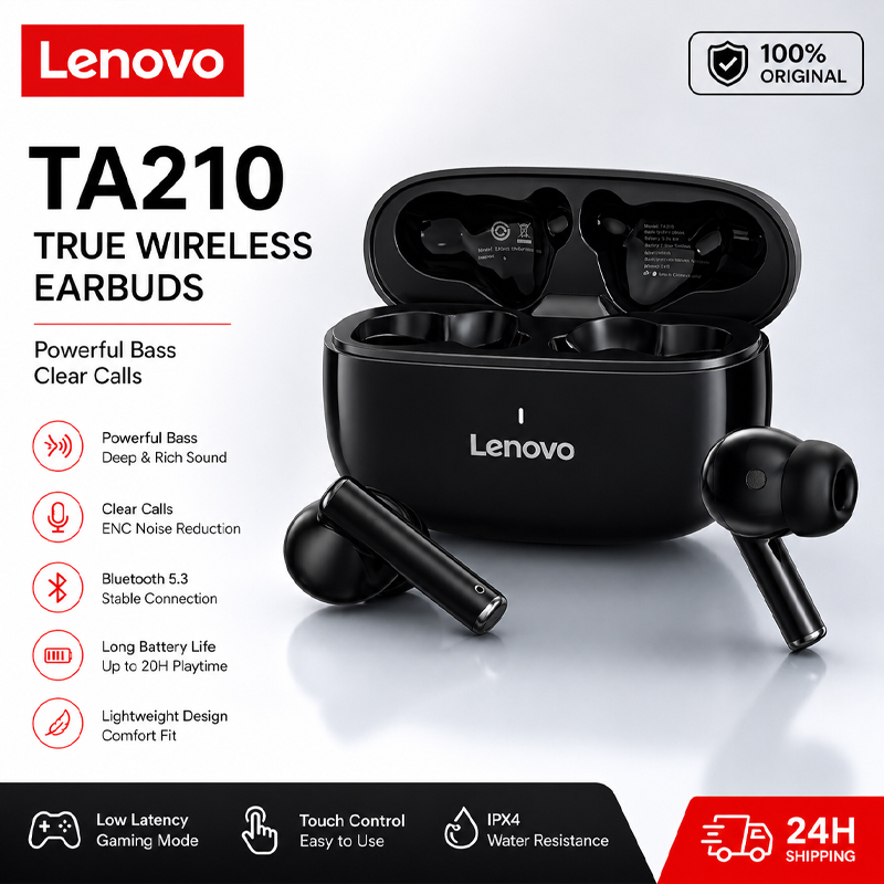 Anc Wireless Over Ear Headphones - Lenovo TA210 draadloze Bluetooth-hoofdtelefoon met ingebouwde