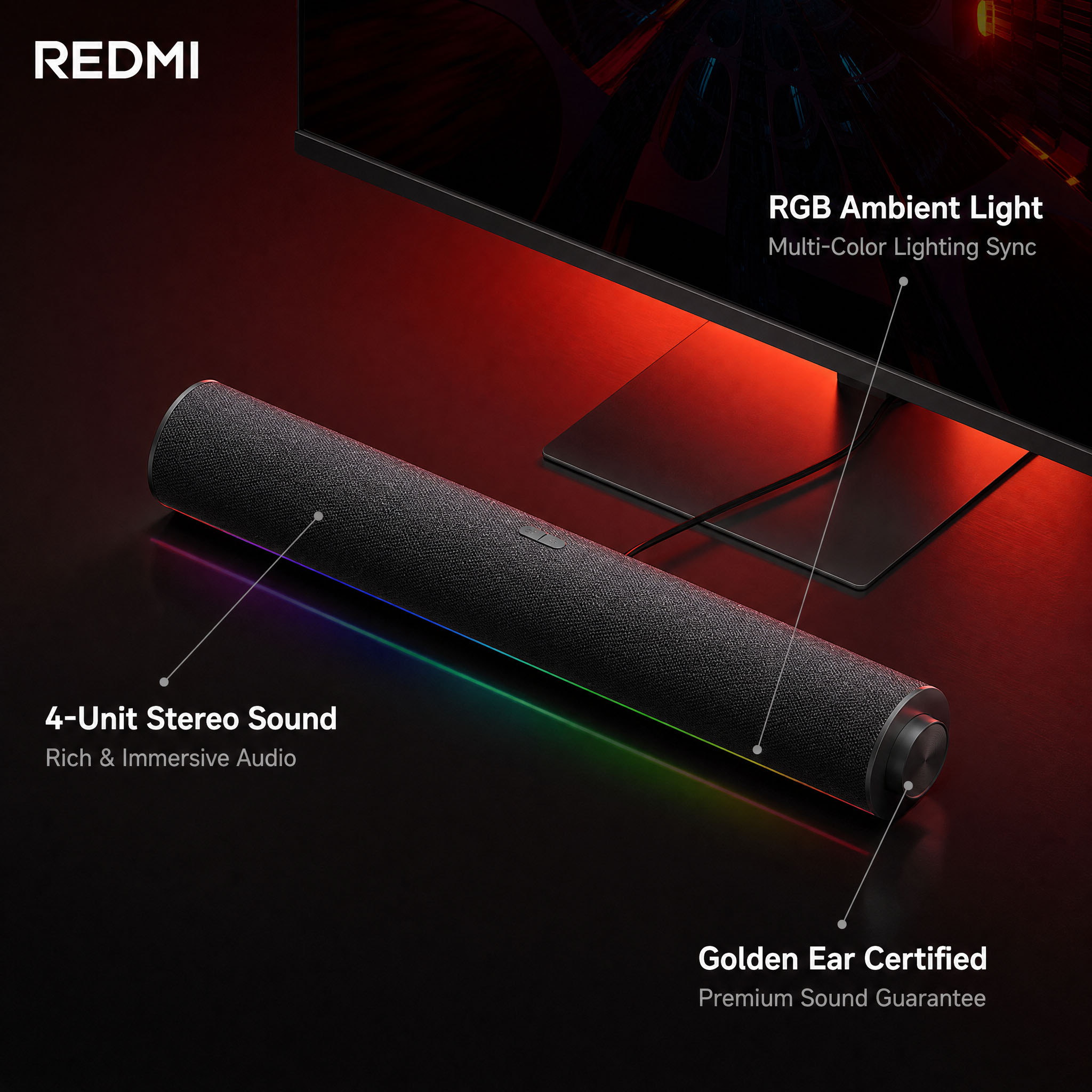 Originele Xiaomi Redmi PC-luid - Rgb Computer Soundbar For Pc recensie en prijs