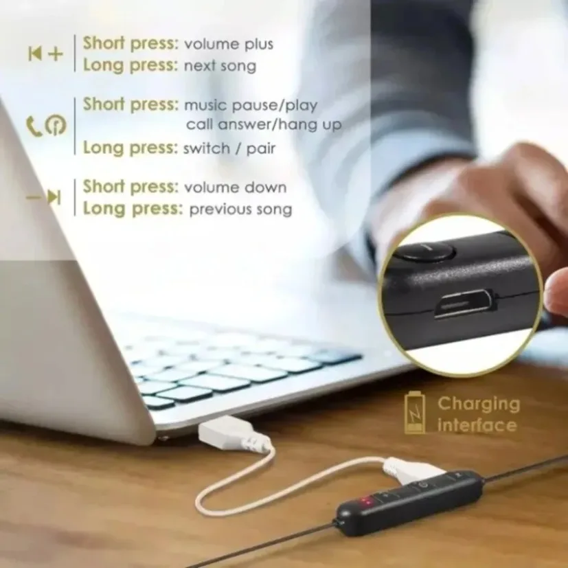 Bluetooth-oordopjes met nekban - Magnetic Neckband Sports Earphones recensie en prijs
