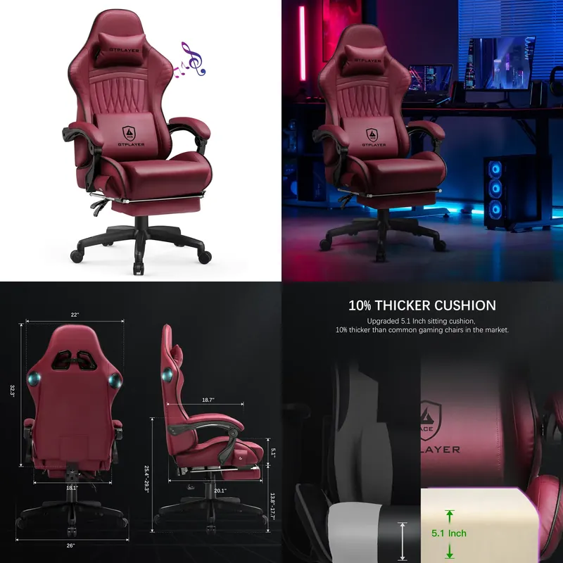 GTPLAYER gamingstoel met ingeb - Speakers recensie en prijs